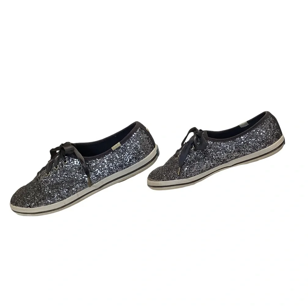 KATE SPADE x KEDS Champion Gray Glitter Sneakers Size 9
